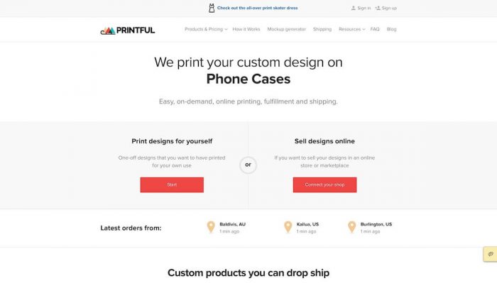 best print on demand sites printful