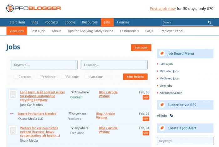 how to monetize a website - job board